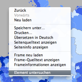 Kontextmenü: Element Untersuchen